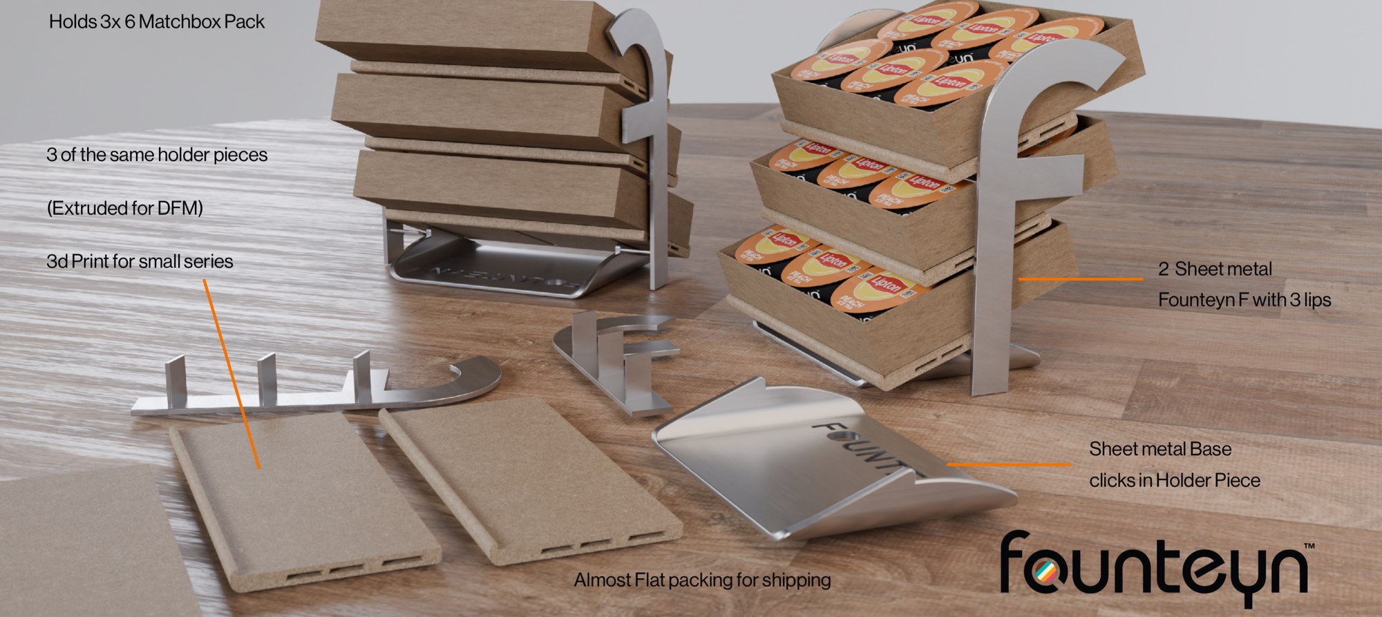 The No-Tools Kit — a flat-pack accessory for storing and organizing the pods