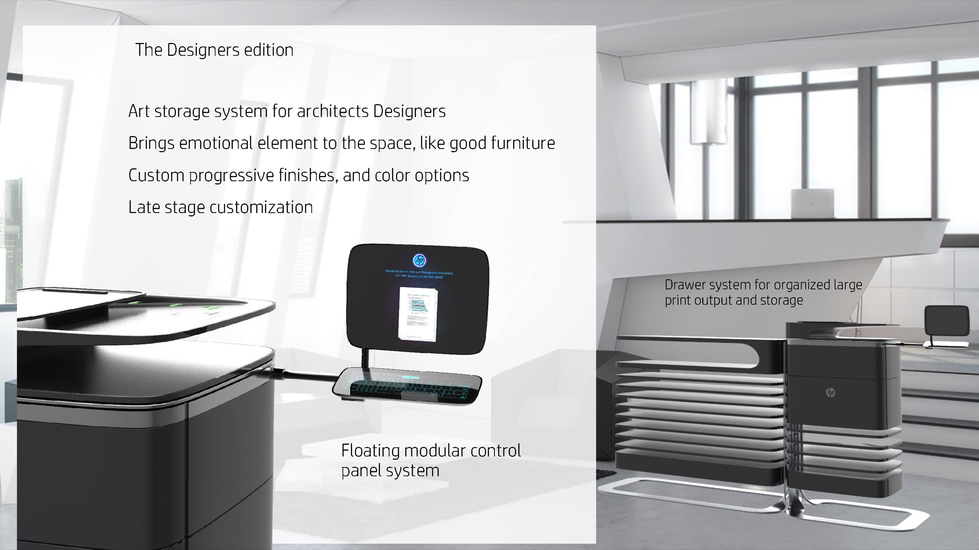 Printer in a workspace interior